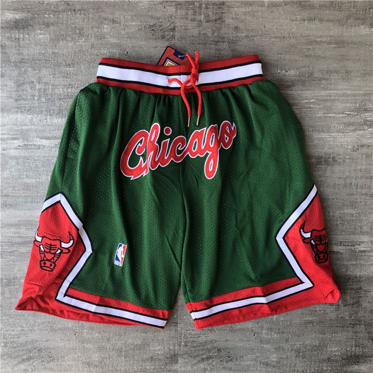 Men NBA 2021 Chicago Bulls Green Shorts